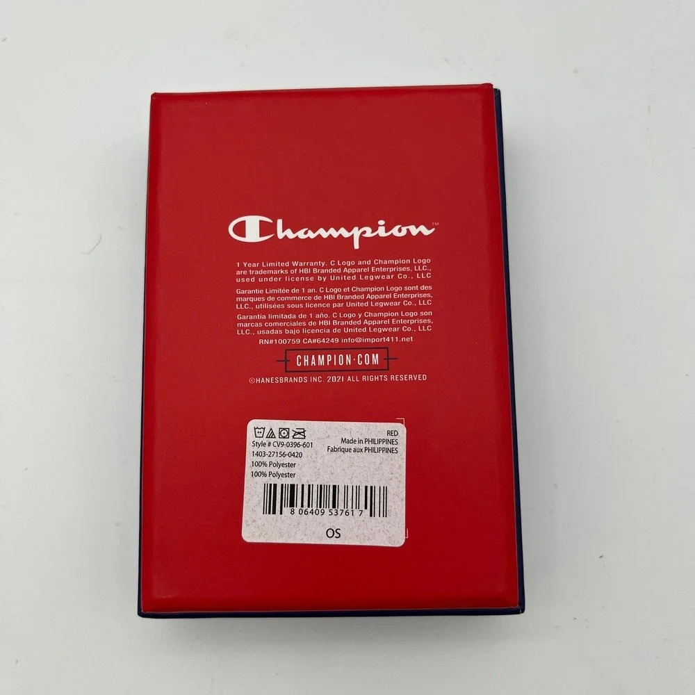 Champion Card Case Mens OS‎ Black Red CV9-0396-601 Canvas Logo Slim Wallet